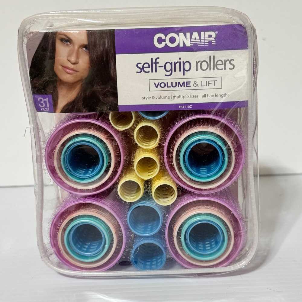 Conair Self-Grip Rollers 31 Piece Set Volume & Lift Multiple Sizes Purple 61110Z